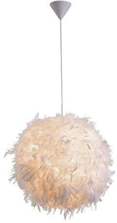M2 Utomhus pendellampa med fjädrar – Ø 40 cm, vit: pendellampa med ankfjäder