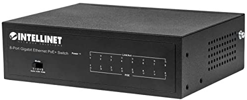 Intellinet 8-Port Gigabit Ethernet PoE+ Switch, IEEE 802.3at/af Power over Ethernet (PoE+/PoE) Compliant, 60 W, Desktop (UK)