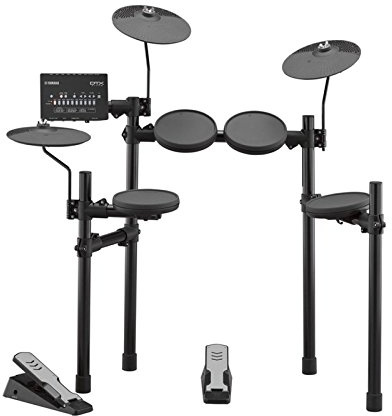 Yamaha DTX402K Batterie Électronique Noire – Set de 7 pads et 2 pédales pour débutants et confirmés – 10 Drum kits, 415 sons et effets électroniques inclus