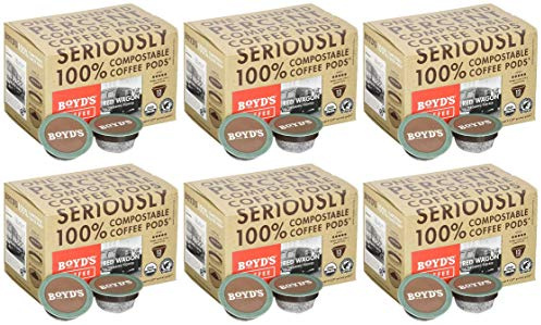 Boyd's Coffee Organic Red Wagon Coffee - Dark Roast - Single serve pods (72 Count)
