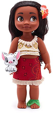 Disney Store Vaiana aus der Animator Collection, 39 cm / 15, echt wirkendes Haar und Outfit, mit Pua als Plüschtier aus Satin, Sammelpuppe geeignet für Kinder ab 3 Jahren