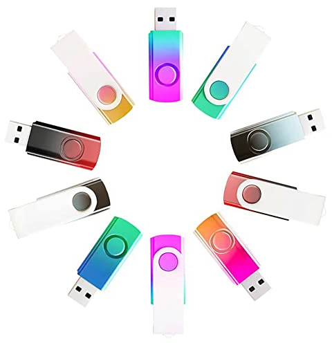 100-pack 128 MB USB-flashenheter gradient färg USB 2.0 minnessticka grossist bulk vridbar design tumenhet för datalagring