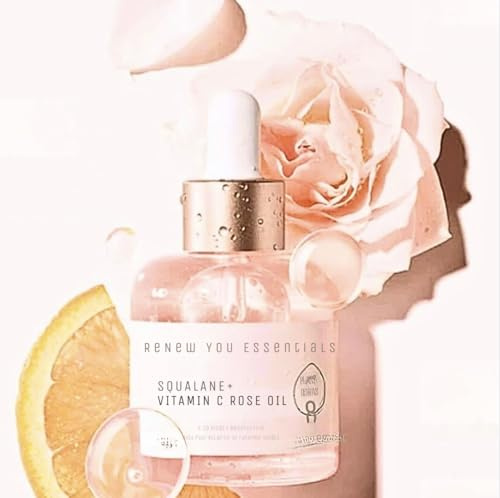 ReNew You Essentials Squalane Rose Oil and Vitamin C Anti-Ageing Anti-Wrinkle Bright Moisturising Firms and Reveals Radiant Skin 30ml