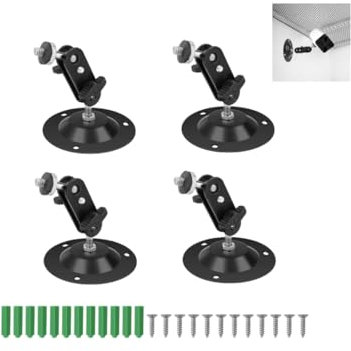 Ceeyoll 4 pièces support mural caméra 360 degrés support mural réglable caméra support pour montage intérieur et extérieur support de surveillance en métal