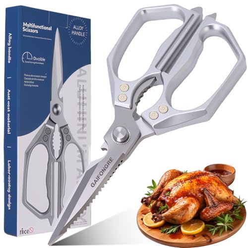 GAIFONGRE Professional Kitchen Scissors - Heavy Duty Stainless Steel Shears for Poultry, Meat, Fish | Dishwasher Safe, All-Metal Construction with Ergonomic Handle