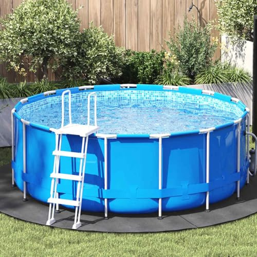 Nqyjm Telo per piscina grigio chiaro, diametro 244 cm, in poliestere, per riscaldare l'acqua della piscina