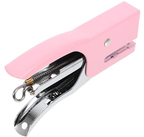 Luxshiny Mini Handheld Metal Stapler Plier Stapler for School and Office in Cherry Blossom Pink Compact Handheld Stapling Tool for Teens
