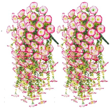 Konstgjorda Petunior för Utomhus 2 Stycken Faux Blommor Trädsdekoration | UV-beständiga Utan BlekningsPetunia för Balkong TrädInnerBröllop Fest