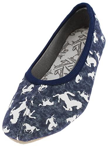 Beck Fille Horses Chaussures de Gymnastique, Bleu, 38 EU