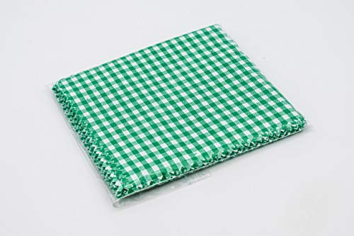 Flaschenbauer- 25x grün-weiß Karierte Textildeckchen mit Creme farbigen Schlaufen zum Befestigen der Deckchen. Dekoration für Einmachgläser und Einweckgläser. EIN Muss für DIY-Projekte und Geschenke.