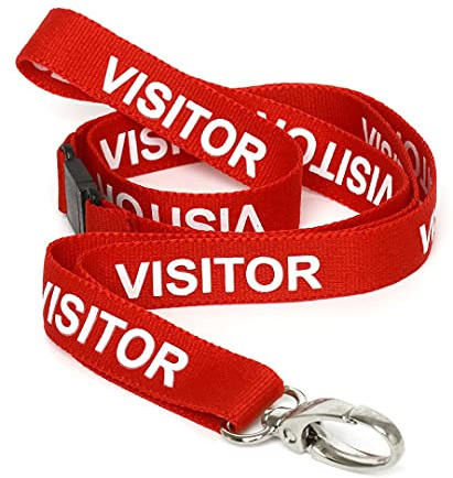 CKB LTD Visitor LANYARDS Breakaway Safety Lanyard Neck Strap Swivel Metal Clip for ID Card Holder - Pull Quick Release Design (Red, Pack of 10)