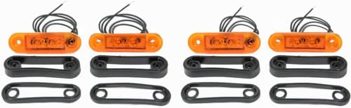 Begrenzungsleuchten Anhänger LED 12-24V - Begrenzung-Markierungsleuchte dünn - Orange Positionsleuchten LED - Sparset Positionsleuchte 4x Stück - Umrissleuchten für Autobus, LKW, PKW, Wohnwagen