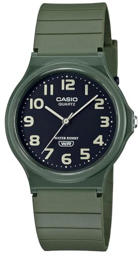 Casio Unisex Armbanduhr Klassisch Casual Analog Schwarz, grün/schwarz, Armband