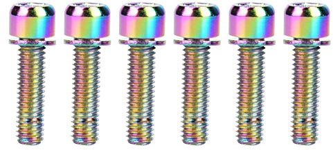 Tbest Perno para Portabicicletas, 6 Piezas Tornillo M5 M5x25 Mm Aleación de Titanio Perno para Soporte de Botella de Bicicleta Perno para Estante para Almacenamiento de Bicicletas
