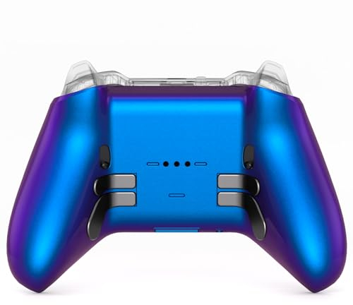 eXtremeRate Rückgehäuse Case für Xbox Elite Series 2 Controller, DIY-Ersatz Back Shell Cover Rückseite Abdeckung & Schrauben Set für Xbox Elite Series 2-Core Controller Modell 1797–Chamäleon Lila Blau