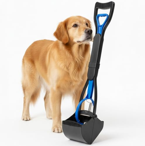 Almineez Premium Dog Pooper Scooper Long Handle Pet Dirt Scoop – Portable 60cm long Pet Poop Scooper Litter Dirt Picker Shovel Artifact for Dogs Cats Waste Pick Up Rake