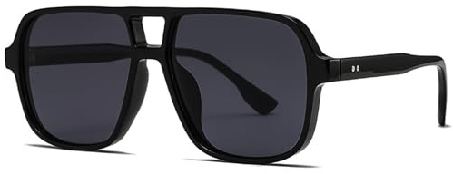 LOJUDI Lunettes de Soleil pour Homme Femme Vintage Années 70 Pilote Carrées Oranges Lentilles Grandes Rétro Lunettes Protection UV400, Taille unique