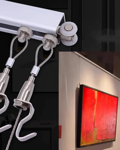 Kit per appendere quadri per più foto, binario decorativo con corde in acciaio per opere d'arte a soffitto, montaggio a parete