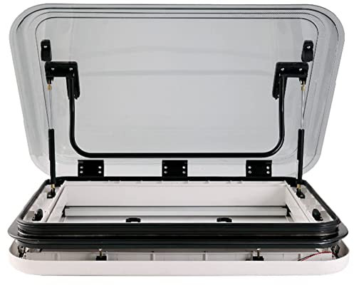 WEICNE Tragaluz Led para Autocaravana,Caravana De Tamaño Trampilla De Ventilación De Techo, Kit De Ventilación para Ventana De Techo De Caravana con Luz Led,19.7×19.7in