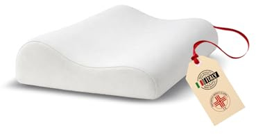B M Cuscino ortoCervicale per Dormire Memory Foam – Cuscino per Cervicale Ortopedico – Guanciale Ergonomico Supporto Collo e Testa – Federa Traspirante Ipoallergenica Lavabile –Made in Italy