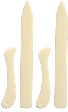 4PCS Paper Creaser Set, Curved and Straight Bone Folders, Bone Folder for Paper Folding, Bone-Folder Scoring for Folding Papers Crafting Scrapbooking, Leathercrafts Bookbinding