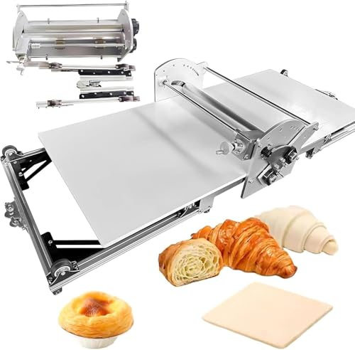 Memykoy Machine à pâtes électrique Portable, laminoir électrique Pliable, épaisseur réglable de 1,8 à 3 cm, pour la préparation de croûtes à Fudge et de pâtes à Pizza.