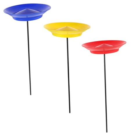 Didiseaon Set 3 Pezzi Piatti da Giocoleria in Plastico Leggeri con Bastoni da Circo per Spettacoli e Allenamento in Eventi Sportivi e Performance Circensi