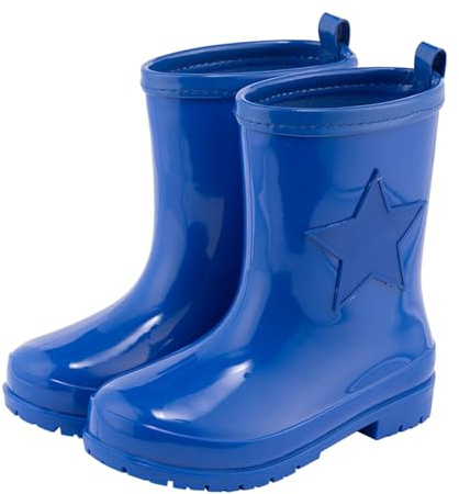 Children's Mid Calf Rain Boys' And Girls' Rain Lightweight Non Water Shoes For Primary School Students Girls' Wading Boys Boot Size 4 (Blue, 2.5 Big Kids)