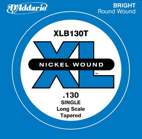 Corda singola D’Addario XLB130T per basso, Nickel Wound, Long Scale, .130, affusolata