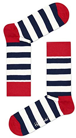 Happy Socks Unisex Stripe Socken, Mehrfarbig (Multi Rot 045), 41-46 EU