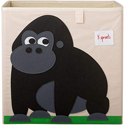 3 Sprouts, Aufbewahrungsbox Kinder mit Deckel, Spielzeugbox für Kallax Regale, Box zur Spielzeugaufbewahrung, Kinder Aufbewahrungsbox Kinderzimmer, Aufbewahrungsboxen für Spielzeug - Gorilla