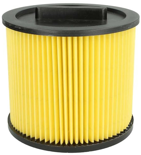 vhbw Faltenfilter kompatibel mit Thomas Compact 1620 C, 20 R, 20 S, 20 Staubsauger - Patronenfilter, Gelb Schwarz, Abwaschbar