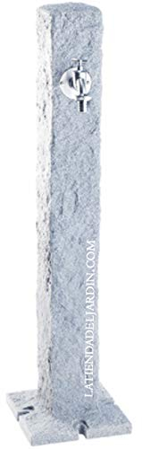 Fuente de Jardin Granito Claro imitación Piedra + Grifo, 100 cm, Gris