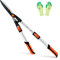 Colwelt Telescopic Hedge Shears 62cm to 80cm, Extendable Garden Hedge Clippers for Trimming Borders, Boxwood, and Bushes, Lightweight Garden Shears with Aluminum Handle, Carbon Steel Sharp Blades