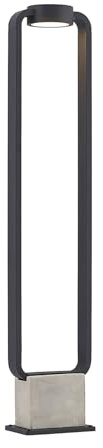 Lucande LED betongLED-utomhuslampa 'Belna' (modern) i Grå av aluminium/grå zink (1 lamor, glödlampor ingår) - Väglampa, pollare, vägbelysning, sockellampa