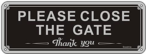 Cartello da parete o porta in alluminio con scritta Please Close the Gate, 8,9 x 24,9 cm, resistente ai raggi UV, impermeabile, durevole, per interni/esterni, cortile, patio, giardino, confezione da