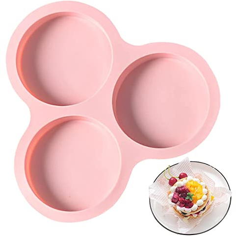 Firulab Molde de Huevo para freidora de Aire | Molde de Pastel de Silicona para freidora de Aire Reutilizable con 3 cavidades | Freidora de Aire de Calidad alimentaria Molde para Hornear
