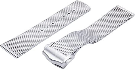 MURVE Titan Stahl 20mm Kette Band Für Omega 007 Seamaster Diver 300 Uhr Band Ersetzen Milanaise Edelstahl Armband, 20 mm, Achat