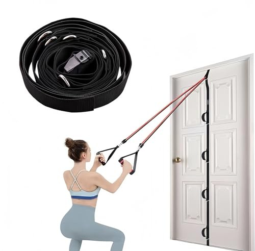 Cinghia Ancoraggio per Porta Esercizi Bande di Resistenza, Ancoraggio Porta per Fasce Elastiche, Accessorio da Palestra con Ancoraggio Multipunto per Il Fitness a casa