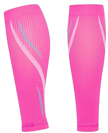AUXDIQ Manchons de Mollet Manchons de Compression de Mollet de Sport Compression de Chaussettes Course à Pied Jogging Cyclisme Rose
