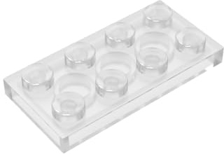 TYCOLE Gobricks GDS-511 Plate 2 x 4 Compatible with 3020 Pieces of Children's Toys Building Block Particles Plate DIY (20 PCS,40 Trans-Clear(180))