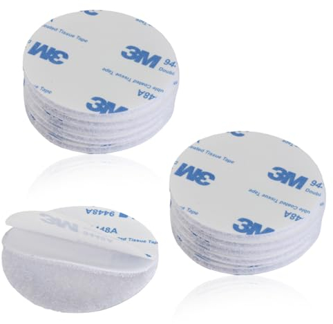 Hugfads 10 Pièces de Bandes Scratch Autocollantes Double Face, Extra Fort, Réutilisables et Découpables (5cm, Blanc, Rond) - Solution pour Fixations Légères et Connexions Rapides