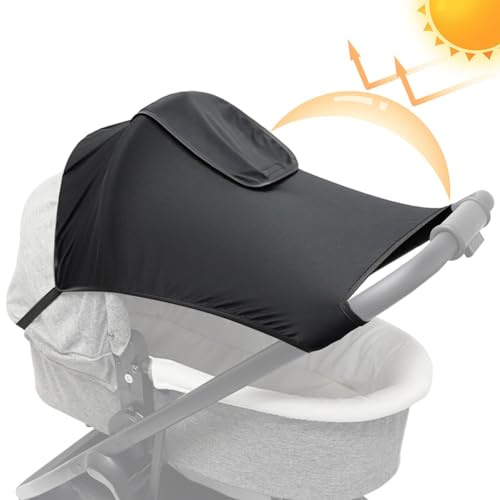 Holdes Cochecito con protección UV, resistente a la lluvia, protección solar, plegable, para asientos de coche, cochecito