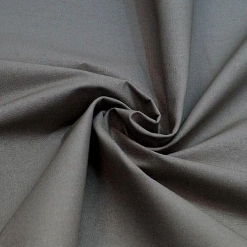 Plain Marl Grey Polycotton Fabric for Dressmaking, Art & Craft, Sewing, Quilting | 45'' - 115 cm Wide| Precut Length 3m
