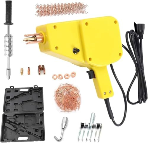 Kit profesional de reparación de abolladuras con soldador de pernos, extractor de abolladuras con soldador de puntos y caja de plástico, con corriente y tiempo ajustables para reparación de carrocer