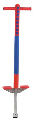 Relaxdays Pogo Stick, per Bambini, Bastone Elastico Fino a 35 kg, Imbottito, rutschfest, Acciaio Inossidabile, Blu/Rosso