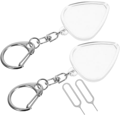 Hoement 2 Juegos Portátil Caja Transparente para Púas de Guitarra con Llavero y Herramienta Abridor Soporte para Plectros Organizador para Accesorios de Guitarra Acústica y Eléctrica
