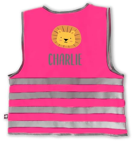 BIENMARQUER Gilet Personnalisable pour enfant – Veste Securite fluorescent avec bandes réfléchissantes haute visibilité – Gilet-Fluo idéal pour école, vélo et activités extérieures – Jaune