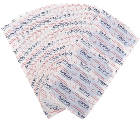 VALICLUD Vendajes Adhesivos Impermeables Transpirables Pe Azules para Heridas, 100 Unidades, Flexibles y Detectables por Escáner Metálico, Cuidados de Emergencia para Dedos, Hoteles
