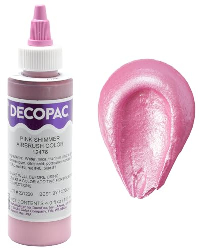 Pink Shimmer Premium Airbrush Color Cake Decorations - Food Coloring - Airbrush Color - 4 Fl Oz